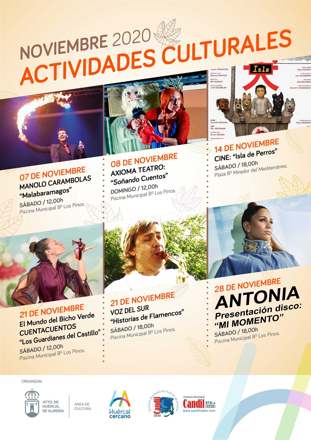 Actividades Noviembre Huercal de Almeria Actividades Noviembre 2020